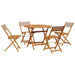 Set mobilier de grădină 5 piese textil taupe/lemn masiv - WALTI WALTI