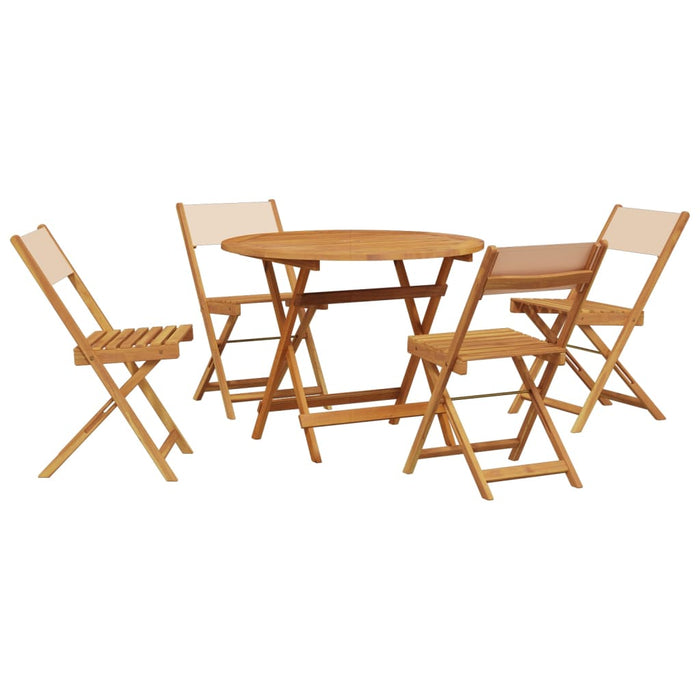 Set mobilier de grădină 5 piese textil bej/lemn masiv - WALTI WALTI