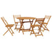 Set mobilier de grădină 5 piese textil bej/lemn masiv - WALTI WALTI