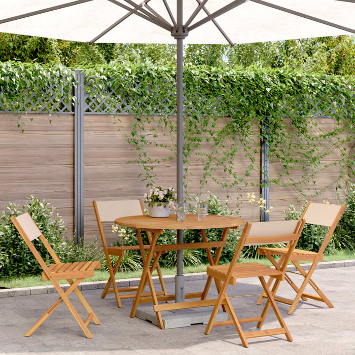 Set mobilier de grădină 5 piese textil bej/lemn masiv - WALTI WALTI