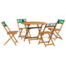 Set mobilier de grădină 5 piese textil model frunze/lemn masiv - WALTI WALTI