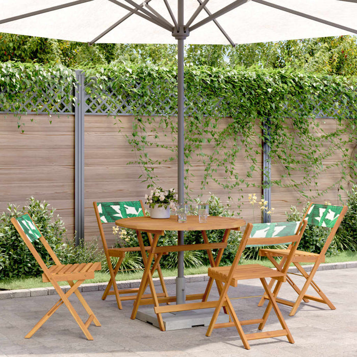 Set mobilier de grădină 5 piese textil model frunze/lemn masiv - WALTI WALTI
