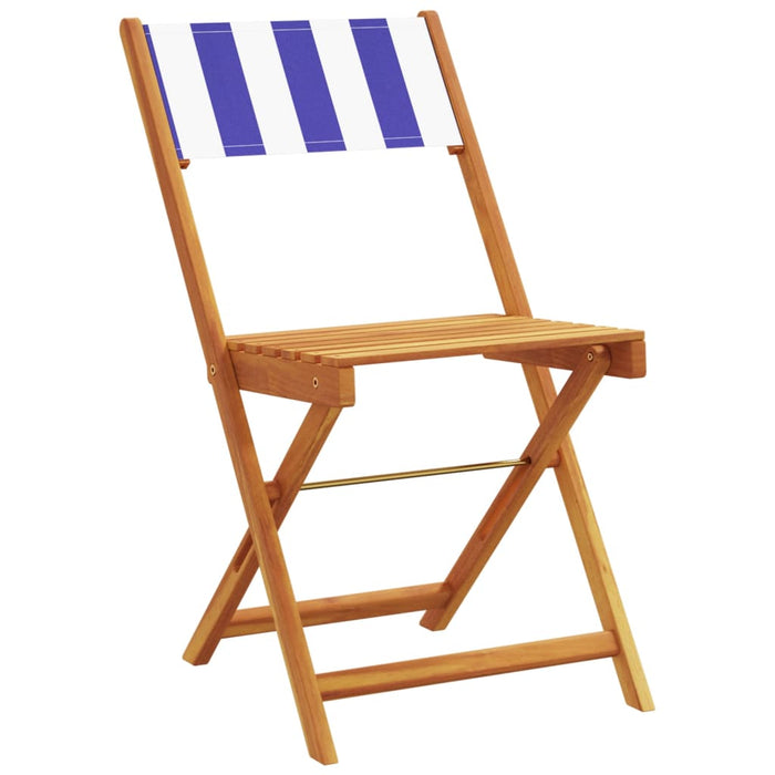 Set mobilier de grădină 5 piese textil albastru alb/lemn masiv - WALTI WALTI