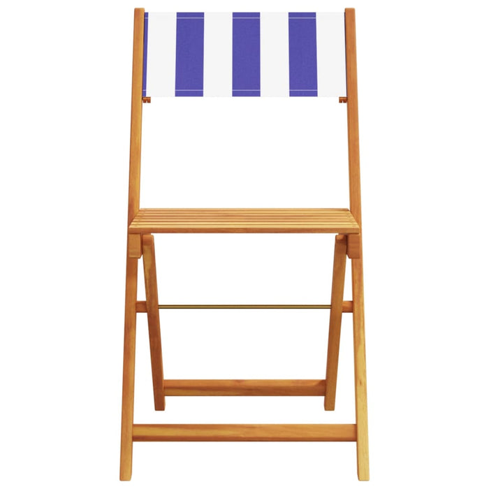 Set mobilier de grădină 5 piese textil albastru alb/lemn masiv - WALTI WALTI