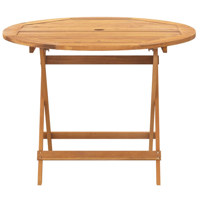Set mobilier de grădină 5 piese textil albastru alb/lemn masiv - WALTI WALTI