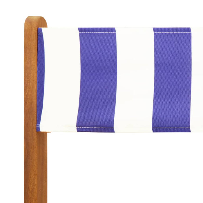 Set mobilier de grădină 5 piese textil albastru alb/lemn masiv - WALTI WALTI