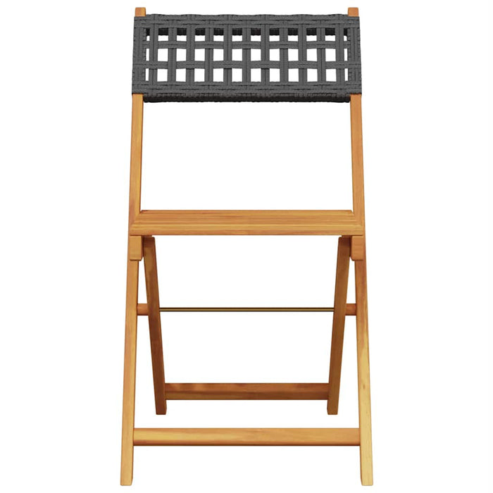 Set mobilier grădină, 5 piese, negru, poliratan și lemn masiv - WALTI WALTI