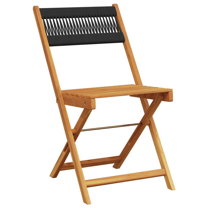 Set mobilier de grădină 5 piese polipropilenă neagră/lemn masiv - WALTI WALTI