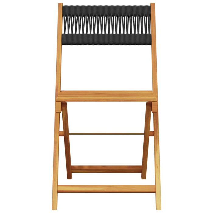 Set mobilier de grădină 5 piese polipropilenă neagră/lemn masiv - WALTI WALTI