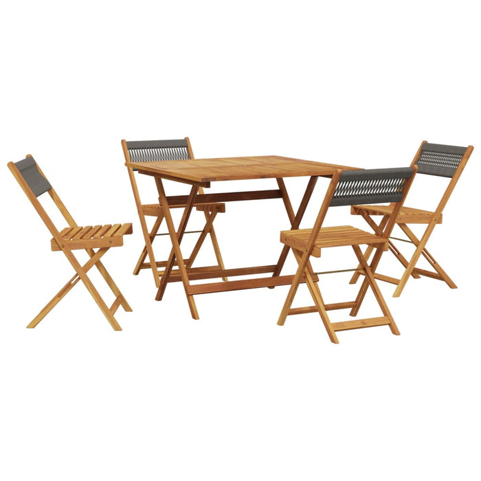Set mobilier de grădină 5 piese polipropilenă gri/lemn masiv - WALTI WALTI