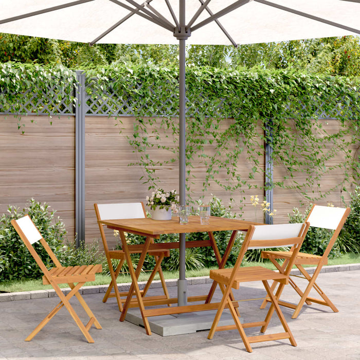 Set mobilier de grădină 5 piese textil alb crem/lemn masiv - WALTI WALTI
