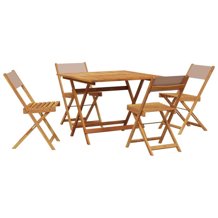 Set mobilier de grădină 5 piese textil taupe/lemn masiv - WALTI WALTI