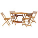 Set mobilier de grădină 5 piese textil taupe/lemn masiv - WALTI WALTI