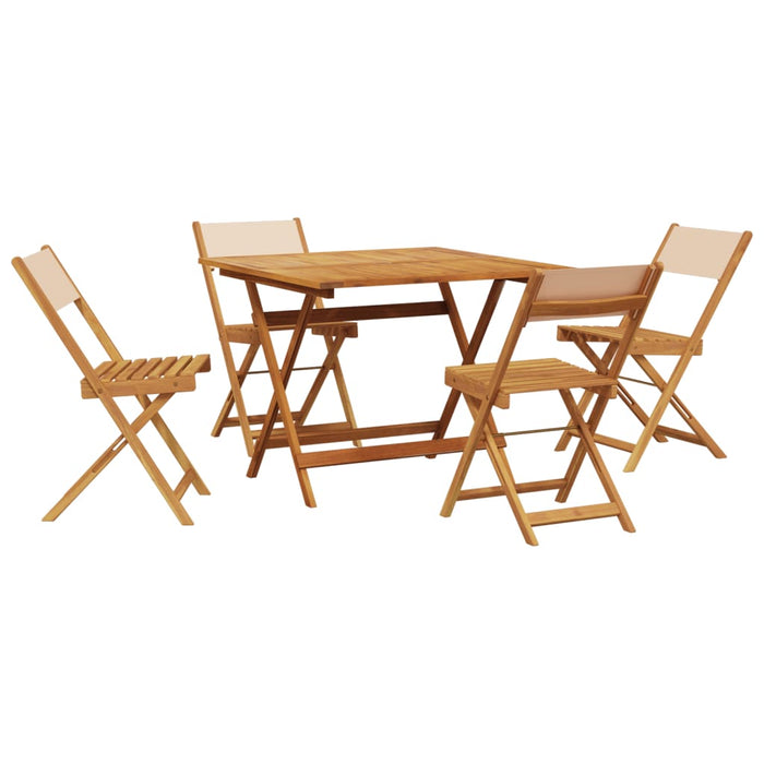 Set mobilier de grădină 5 piese textil bej/lemn masiv - WALTI WALTI