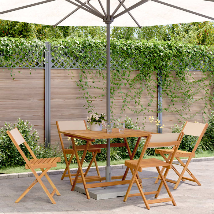 Set mobilier de grădină 5 piese textil bej/lemn masiv - WALTI WALTI