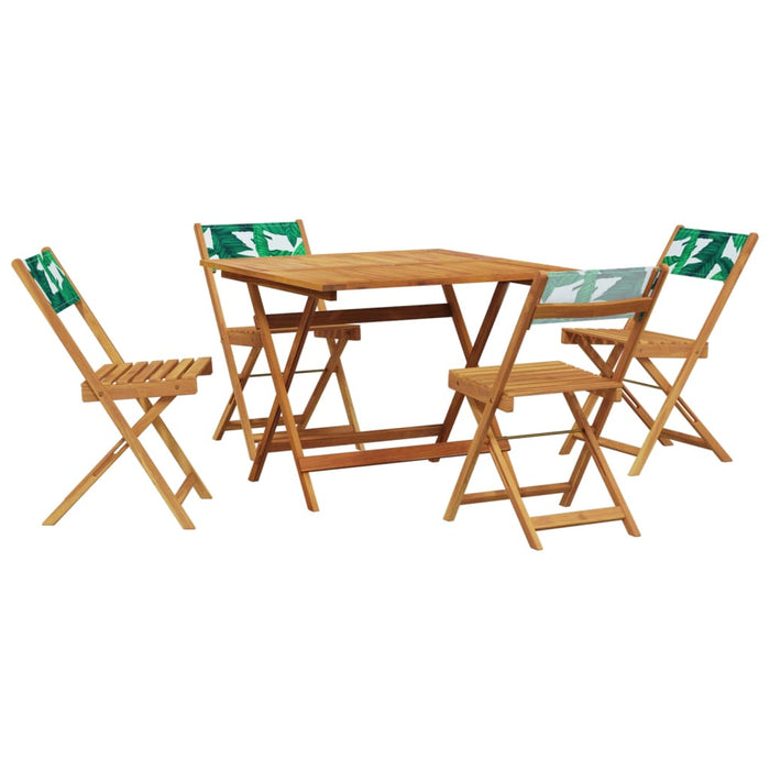 Set mobilier de grădină 5 piese textil model frunze/lemn masiv WALTI