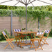 Set mobilier de grădină 5 piese textil albastru alb/lemn masiv - WALTI WALTI