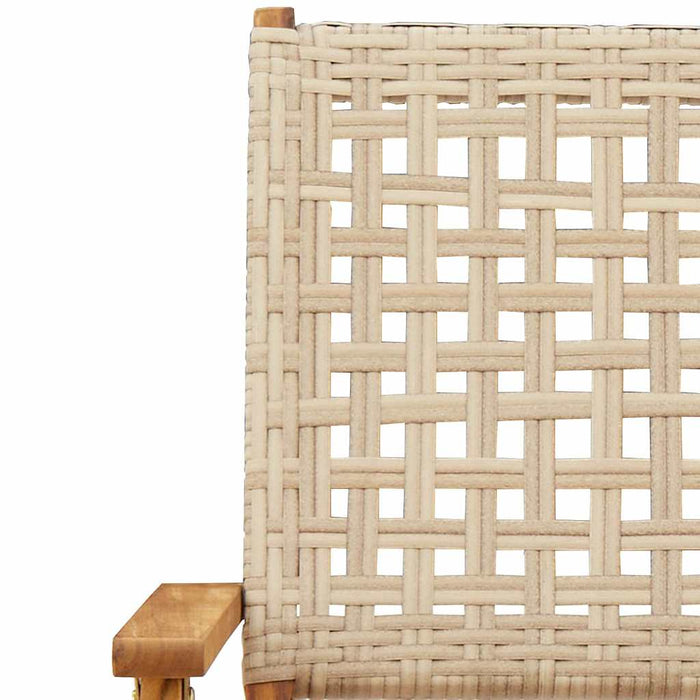 Set mobilier bistro, 3 piese, poliratan bej/lemn masiv WALTI