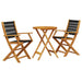 Set mobilier bistro, 3 piese, negru, polipropilenă lemn masiv - WALTI WALTI