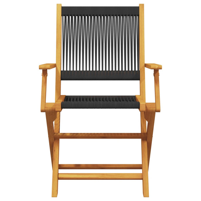 Set mobilier bistro, 3 piese, negru, polipropilenă lemn masiv - WALTI WALTI