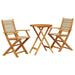 Set mobilier bistro, 3 piese, bej, polipropilenă și lemn masiv - WALTI WALTI