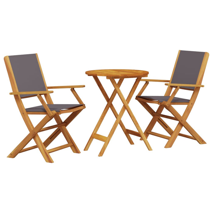 Set mobilier bistro, 3 piese, textil antracit/lemn masiv - WALTI WALTI