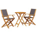 Set mobilier bistro, 3 piese, textil antracit/lemn masiv - WALTI WALTI