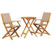 Set mobilier bistro, 3 piese, textil taupe/lemn masiv - WALTI WALTI