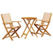 Set mobilier bistro, 3 piese, textil bej/lemn masiv - WALTI WALTI