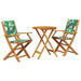 Set mobilier bistro, 3 piese, textil model frunze/lemn masiv - WALTI WALTI