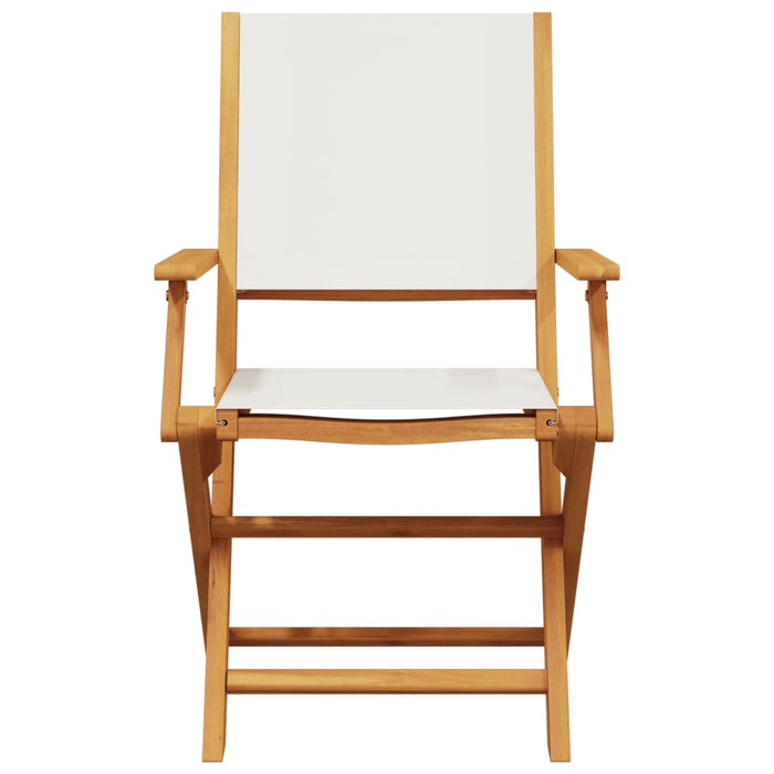 Set mobilier bistro, 3 piese, textil alb crem/lemn masiv - WALTI WALTI