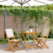 Set mobilier bistro, 3 piese, textil alb crem/lemn masiv - WALTI WALTI