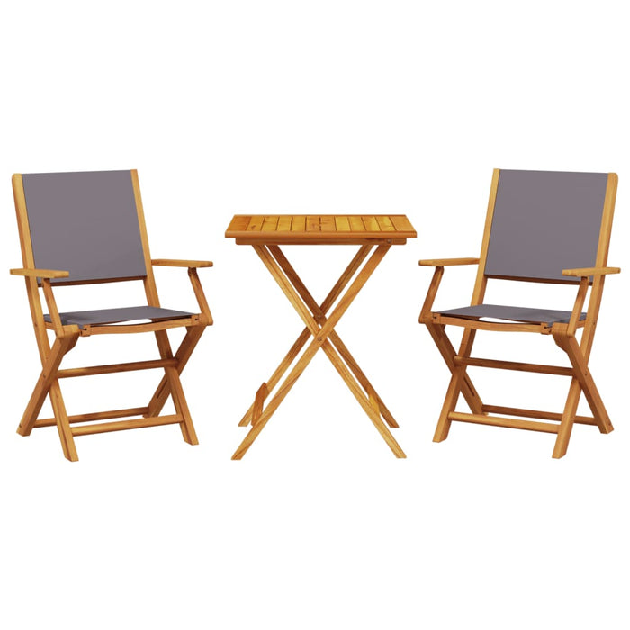 Set mobilier bistro, 3 piese, textil antracit/lemn masiv - WALTI WALTI