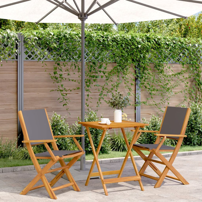 Set mobilier bistro, 3 piese, textil antracit/lemn masiv - WALTI WALTI