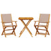 Set mobilier bistro, 3 piese, textil taupe/lemn masiv - WALTI WALTI