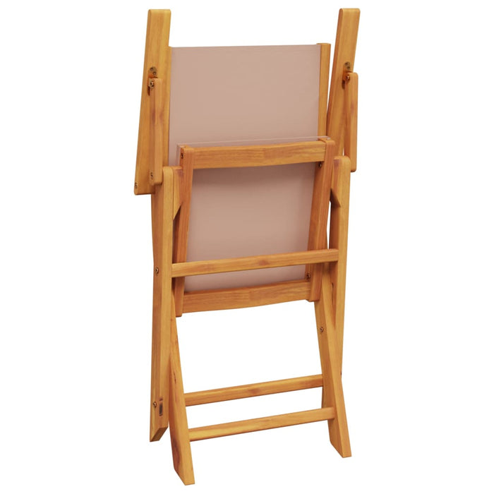Set mobilier bistro, 3 piese, textil taupe/lemn masiv - WALTI WALTI