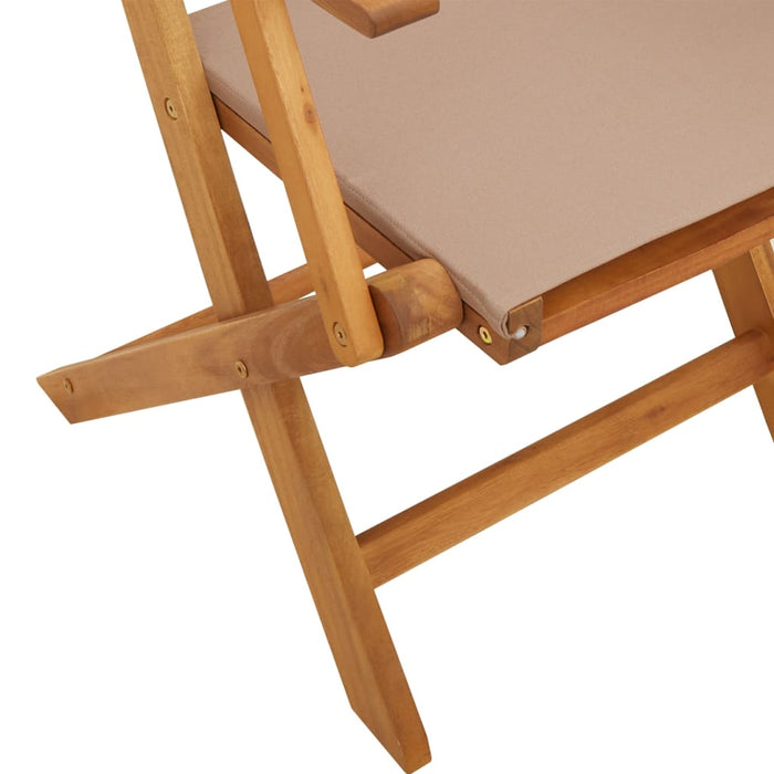 Set mobilier bistro, 3 piese, textil taupe/lemn masiv - WALTI WALTI