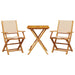 Set mobilier bistro, 3 piese, textil bej/lemn masiv - WALTI WALTI