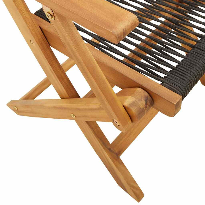 Set mobilier de grădină 5 piese polipropilenă neagră/lemn masiv - WALTI WALTI