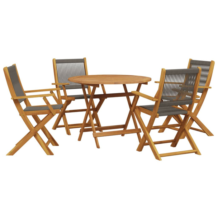 Set mobilier de grădină 5 piese polipropilenă gri/lemn masiv - WALTI WALTI