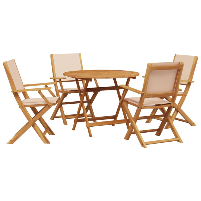 Set mobilier de grădină 5 piese textil bej/lemn masiv - WALTI WALTI
