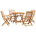 Set mobilier de grădină 5 piese textil bej/lemn masiv - WALTI WALTI