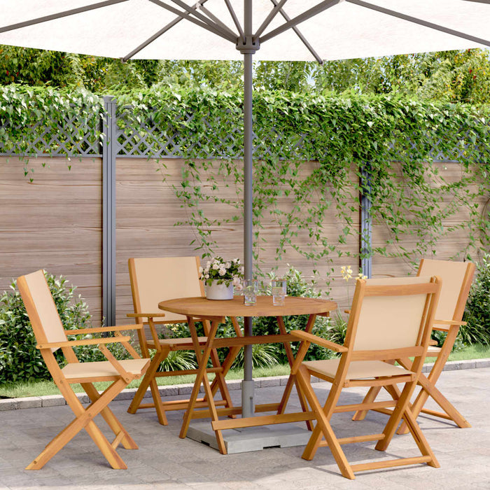 Set mobilier de grădină 5 piese textil bej/lemn masiv - WALTI WALTI