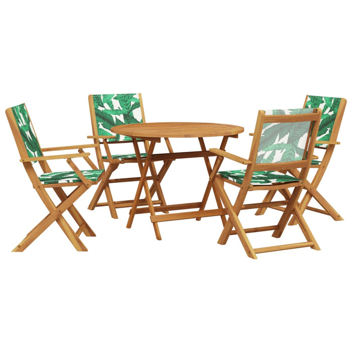 Set mobilier de grădină 5 piese textil model frunze/lemn masiv - WALTI WALTI