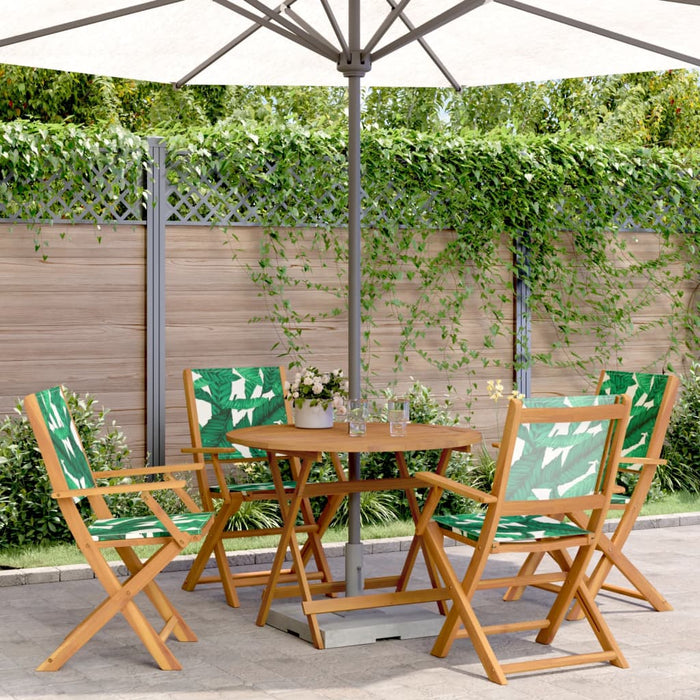 Set mobilier de grădină 5 piese textil model frunze/lemn masiv - WALTI WALTI
