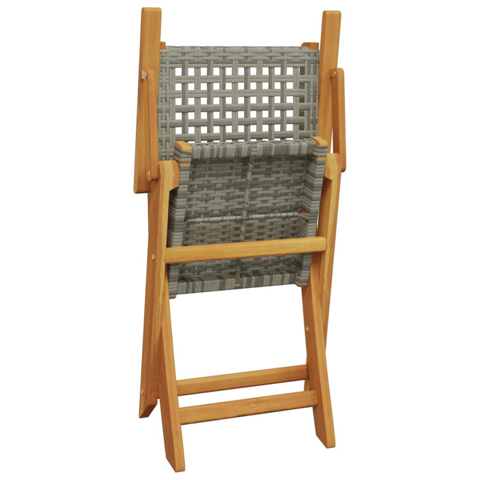 Set mobilier grădină, 5 piese, gri, poliratan și lemn masiv WALTI