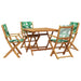 Set mobilier de grădină 5 piese textil model frunze/lemn masiv - WALTI WALTI
