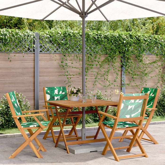 Set mobilier de grădină 5 piese textil model frunze/lemn masiv - WALTI WALTI