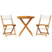 Set mobilier bistro, 3 piese, textil alb crem/lemn masiv - WALTI WALTI