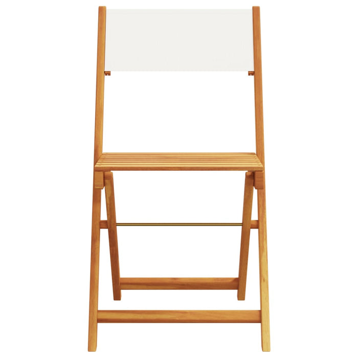 Set mobilier bistro, 3 piese, textil alb crem/lemn masiv - WALTI WALTI
